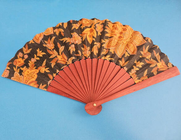 Eventail - Fleur jaune / Vert