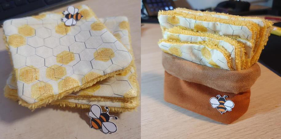 Lingette lavable - Abeille